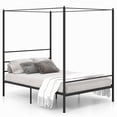thumbnail image 1 of Gymax Full Metal Canopy Platform Bed Frame Mattress Foundation w/ Slat Support, 1 of 10