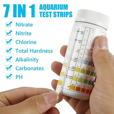 CUITING Bandes de Test d'Aquarium 100 Bandes Kit de Test d'Aquarium pour Eau Douce Eau Salée Bandes de Test d'Étang pour Test d'Aquarium Ph Alcalinité Nitrite