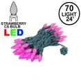 thumbnail image 2 of Novelty Lights 70 Light C6 LED Christmas Mini Light Set, Commercial Grade Outdoor String Lights, Pink, Green Wire, 24 Feet, 2 of 8