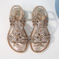 thumbnail image 4 of MIASHUI Girls Princess Sandals Kids Rhinestone Elastic Ankle Strap Casual Beach Shoes,Gold,11.5-12 Years, 4 of 8