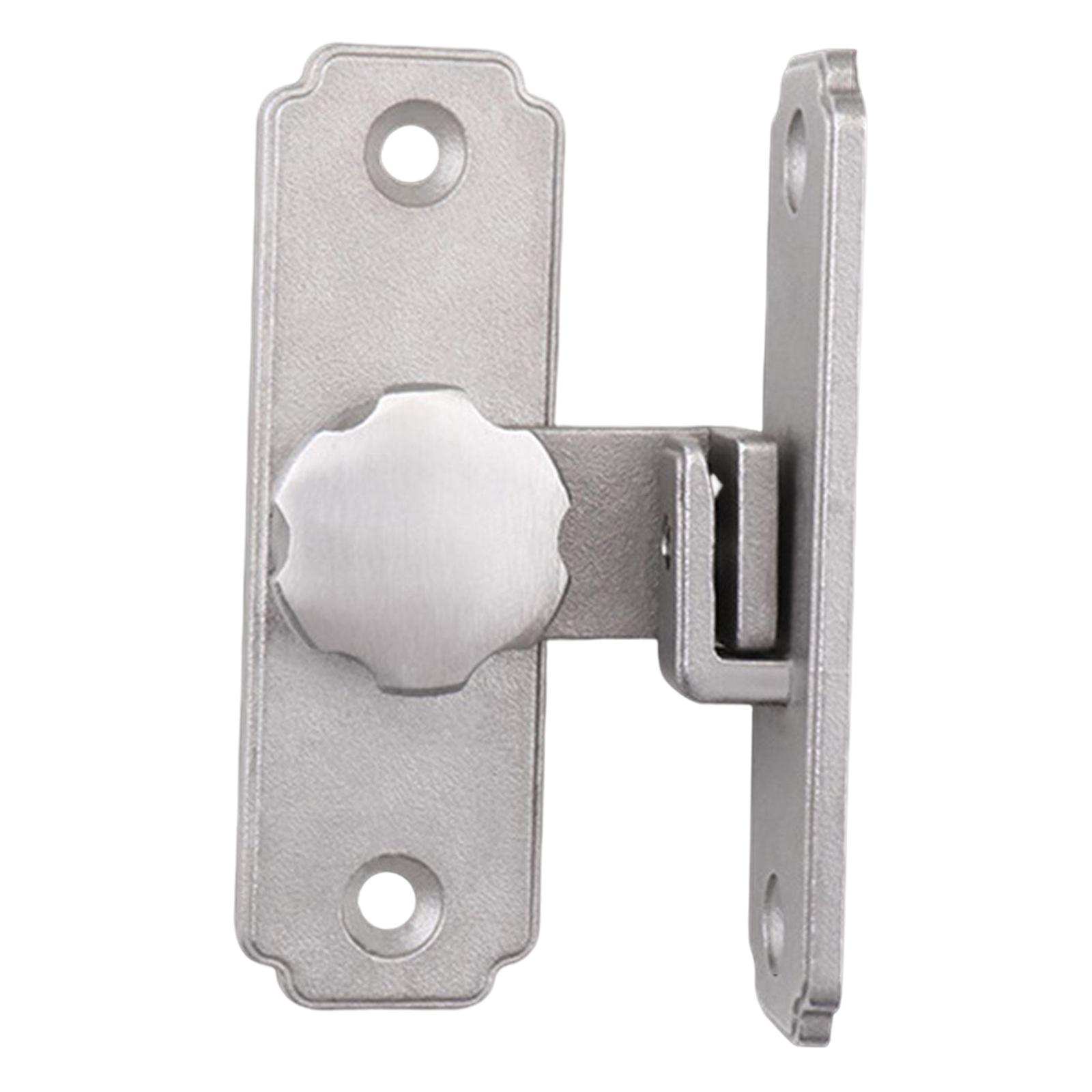 DOLITY Barn Door Buckle Latch Lock 90 Degree Anti Stainless Steel Door Punch Hasps Argent