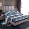 thumbnail image 1 of Erosebridal Gradient Gray Blue Bed Sheets Set King Size, Geometry Striped Bedding Sets King Size 4pcs, 1 of 7