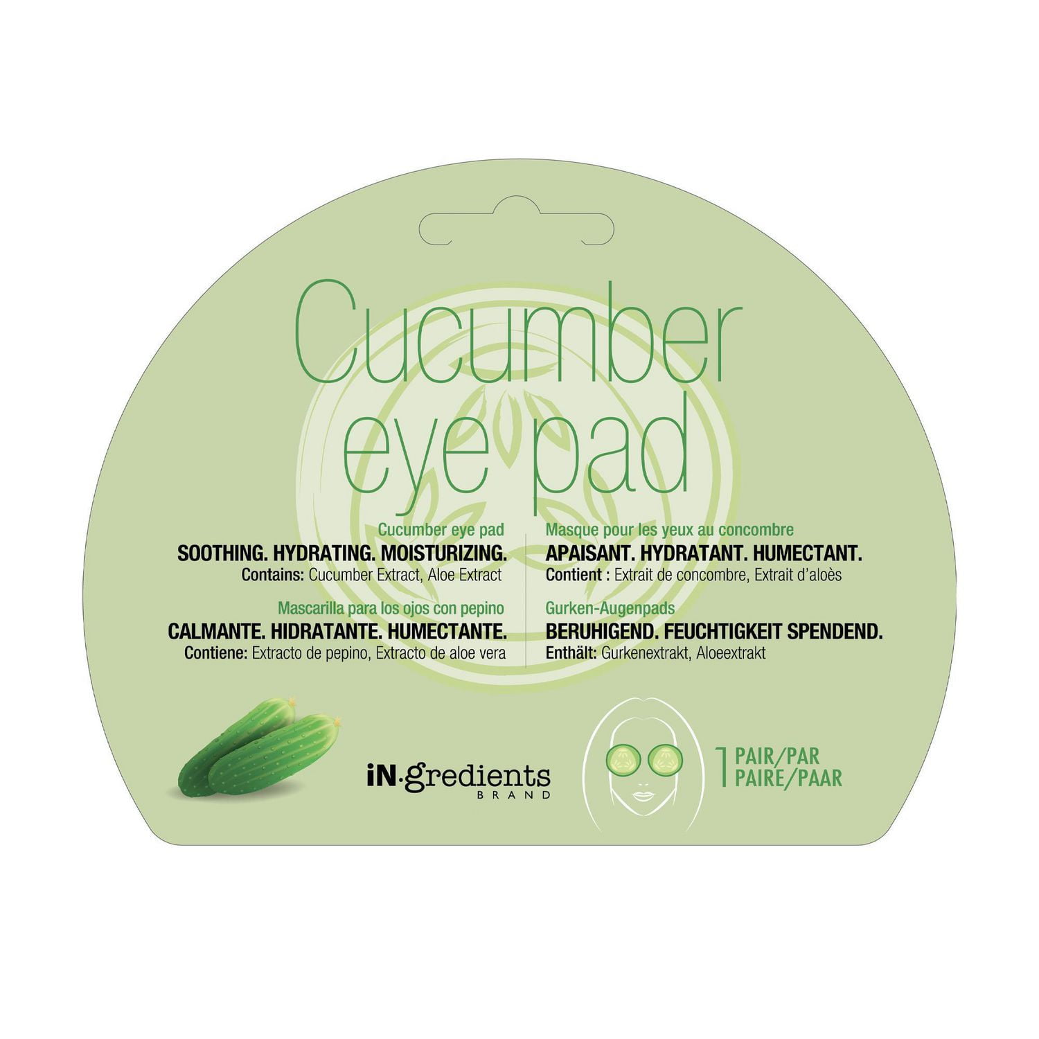 iN.gredients Cucumber Under Eye Pads, Soothing, Hydrating, Moisturizing
