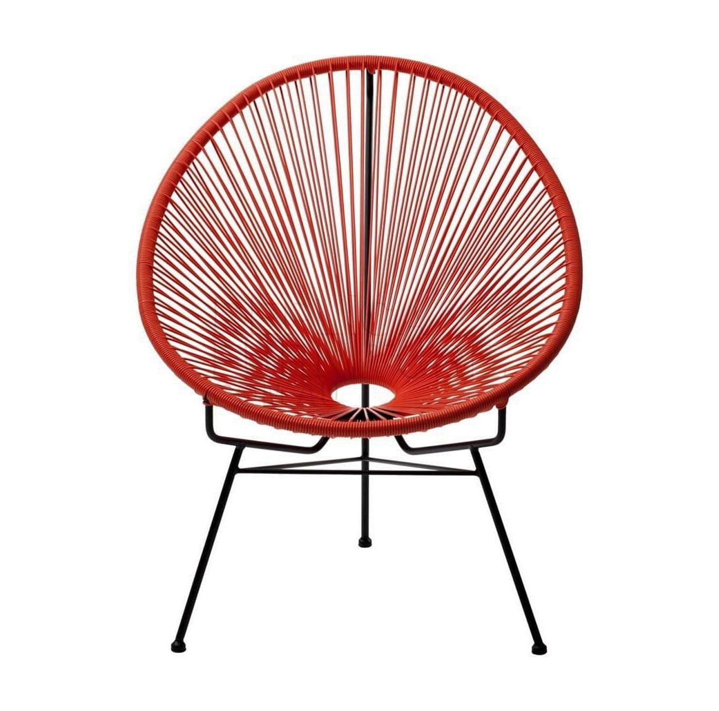 Plata Import Acapulco Chaise en rouge, chaise longue en fil métallique, chaise longue en plastique, chaise longue de plage, chaise longue intérieure/extérieure, chaise longue de patio, chaise longue o