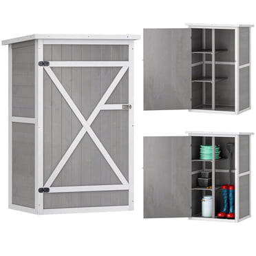 Outsunny Remise de Jardin 29.9"x21.7"x45.3 Pouces avec Toit en Asphalte Gris