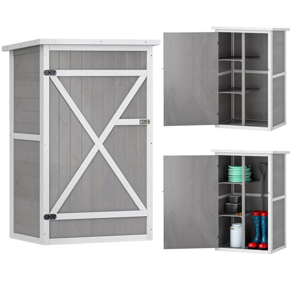 Outsunny Remise de Jardin 29.9"x21.7"x45.3 Pouces avec Toit en Asphalte Gris