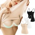 thumbnail image 2 of Timegard Camisoles pour Femmes 3 Pcs avec Soutien-Gorge Intégré Col Rond Bretelles Spaghetti Ajustées Douces Maillots de Corps Décontractés Hauts de Pyjama, 2 of 6