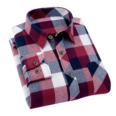 Yaoyar Mens Long Sleeve Plaid Casual Shirts Soft Button Down Men's Long Sleeved Lapel Top/shirt