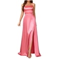 thumbnail image 1 of Pisexur Robes pour Femmes à Encolure Carrée, Dos Nu, Robe de Bal de Fin d'Année, Robe de Soirée, Tunique Mode, Robes de Cocktail à Étages pour Femmes, Robe Maxi Sans Manches à Fermeture Éclair, Élégante avec Fente, Robes de Retour à la Maison, 1 of 6