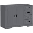 thumbnail image 1 of HOMCOM Buffet Armoire de Rangement avec Armoire à 2 Portes et 4 Tiroirs, Gris, 1 of 10
