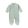 thumbnail image 1 of Yuyuzo Baby Pajamas Rompers Spring Fall Long Sleeve Footie Pjs Jumpsuit Onesie Infant Zipper Sleepwear, 1 of 7