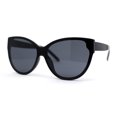 thumbnail image 3 of Womens Luxury 90s Designer Inset Lens Shield Large Cat Eye Sunglasses All Black, 3 of 4