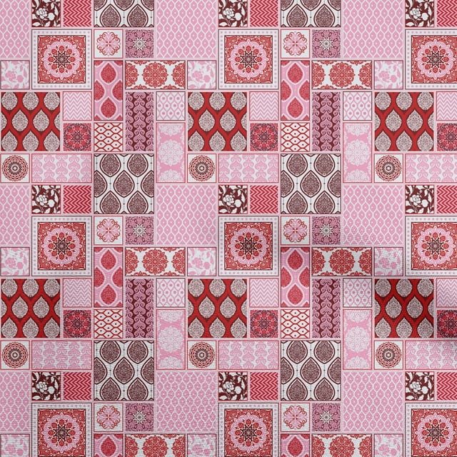 oneOone Rayon Maroon Fabric Patchwork Sewing Craft Projects Fabric Prints By Yard 56 Inch Wide-2G