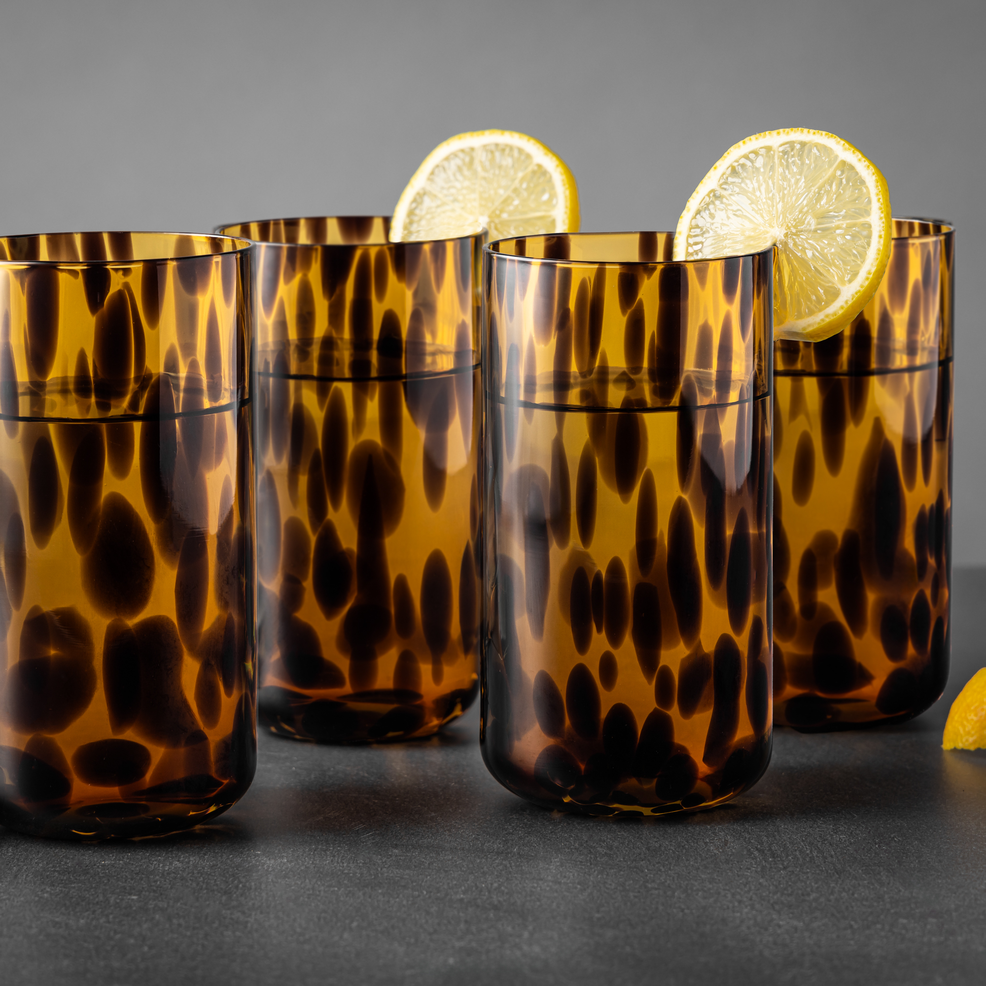 Verres à boire Thyme & Table 20 fl oz motif tortue brune, lot de 4