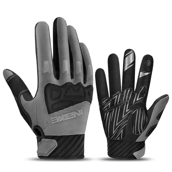 EMMO Breathable Touchscreen Sport Riding Gloves for E-Bike Riders, Cycling, Motorcycles, E-Scooters & E-Mopeds (multi-zone impact padding, non-slip palm grip, adjustable cuff fit, all-season use)