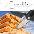thumbnail image 2 of 21V Portable Mini Electric Pruning Saws Rechargeable Small Wood Spliting Chainsaw One-handed Woodworking Tool for, 2 of 8