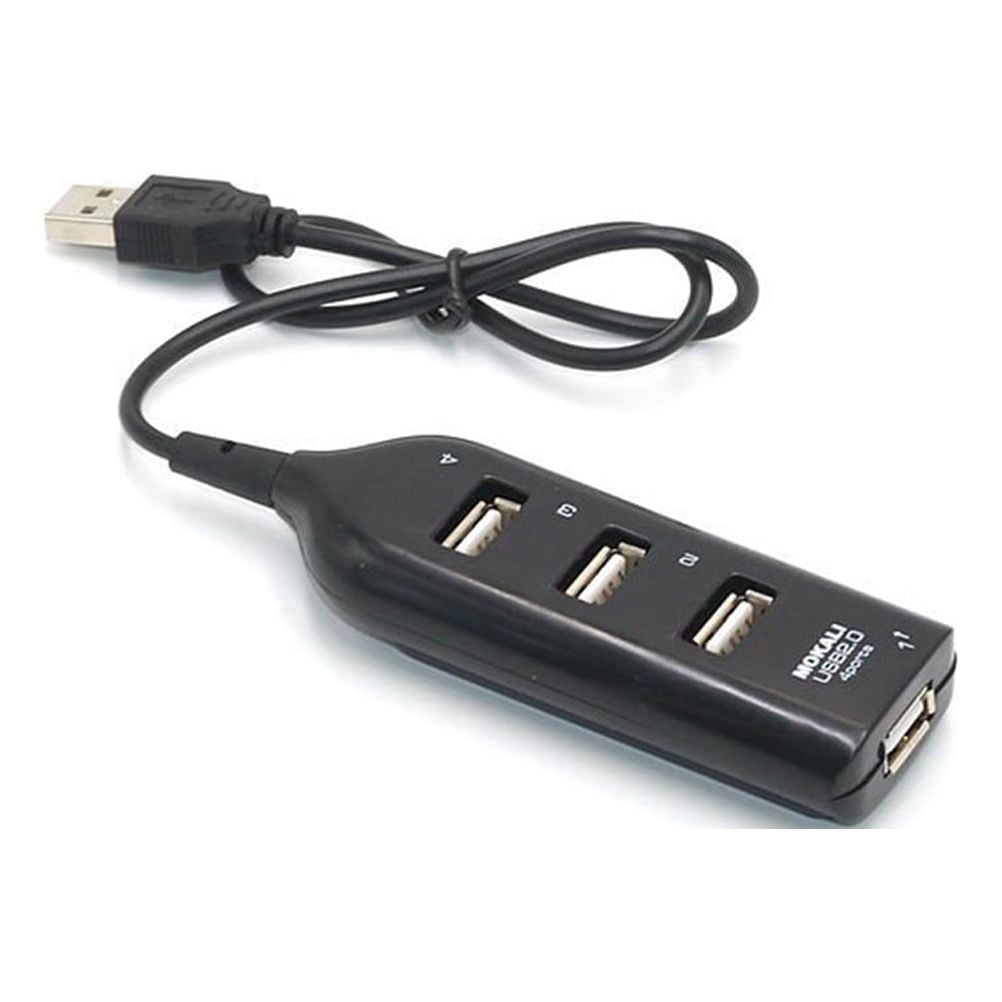 KAKOWELY usb hub Portable 4 Ports USB 2.0 High Data Expansion Transfer Hub Splitter for Computer Laptop PC Tablet Smart Phone(Black)3.74"X1.38"X21.65"