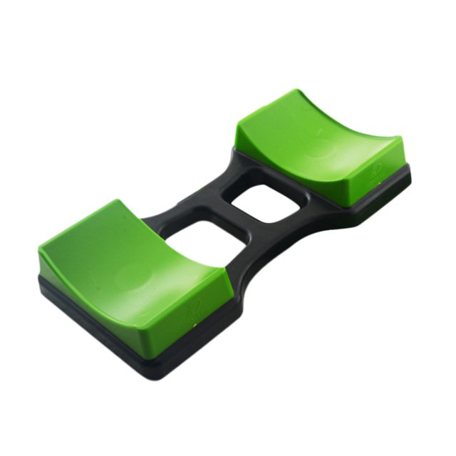 Koolsoo Support d'Haltères pour la Maison, Organisateur de Rangement de Poids pour L'Entraînement L L. un Support de Rangement d'Haltères compact en Plastique ABS durable avec une base Noire et des Berceaux Verts. Conçu pour Tenir de Petits Haltères, Il Économise l'Espace et Convient à la Maison Ou au gym. Dimensions : 24.5x10.5cm (9.65x4.13 Pouces).