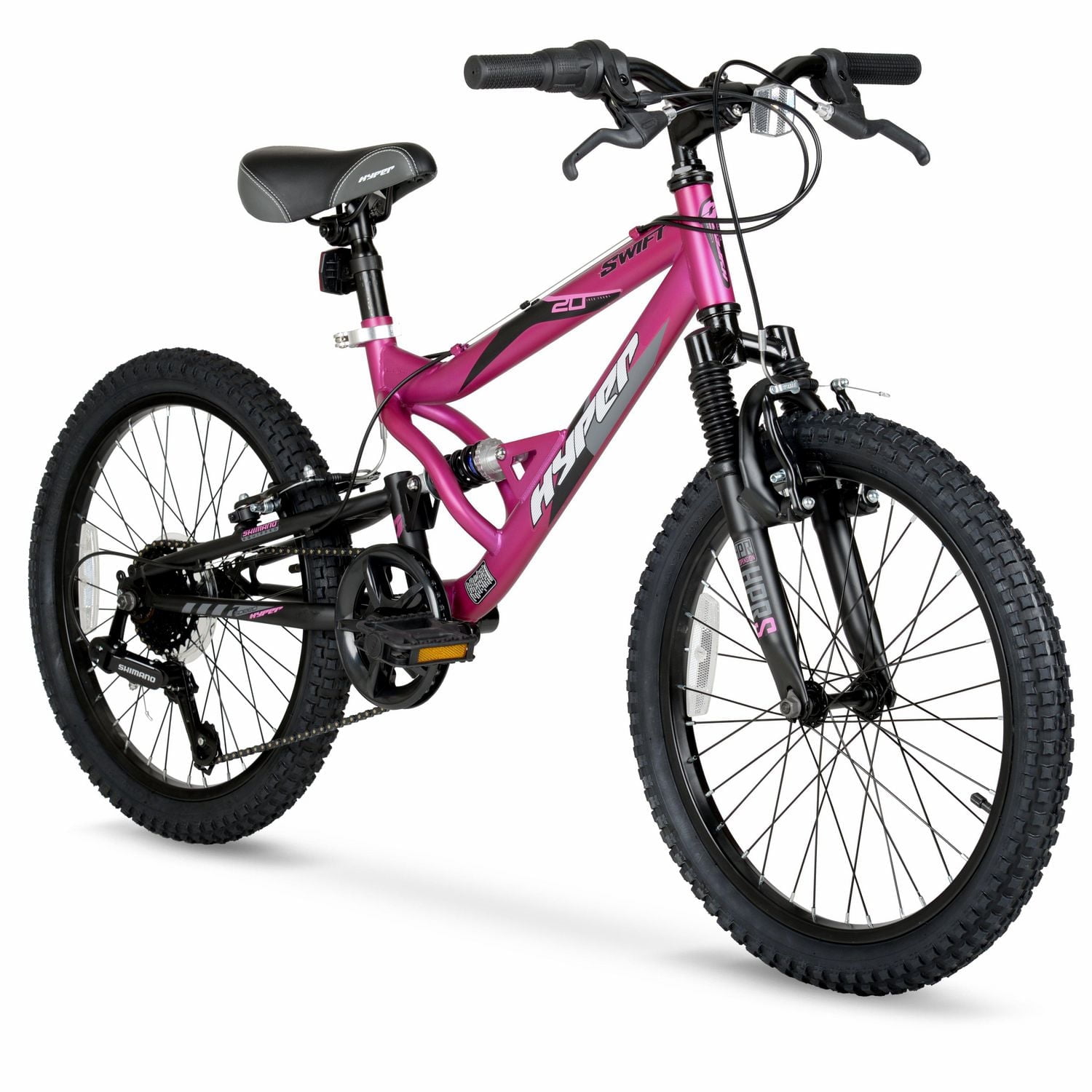 Hyper Bicycles 20” Swift Mountain Bike, Magenta, Youth, Age Group 8-13 Years
