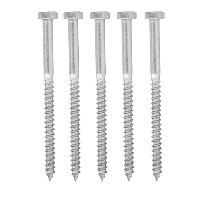 Vis Autotaraudeuse DIN571 Bois Vis Autotaraudeuse Hexagonale Vis à Retard A2-70 Acier Inoxydable Demi-Vis à Filetage Bois Vis à Retard Hexagonale