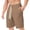 Khaki, variant on matoen Men Summer Casual Sport Shorts Solid Color with Pocket Half Pants Straight Drawstring Elastic Waist Shorts
