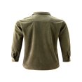 thumbnail image 2 of Men Button Down Shirts Cual Long Sleeve Lapel Collar Solid Color Slim Fit Corduroy Tops for Autumn, 2 of 7