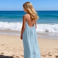 thumbnail image 1 of EGNMCR Robe Longue Ample à Bretelles pour Filles, Mode, Mignonne, Couleur Unie, avec Cordon au Dos, Robe pour Filles, 1 of 9