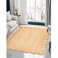 thumbnail image 1 of Indian Handmade Braided Natural Jute Scalloped Design Area Rug, Home Décor Rug, Jute Rug for Bedroom, Dining Room, living room, Doormat Rug Size - 5' Square (150 cm x 150 cm), 1 of 5