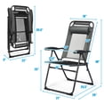 thumbnail image 2 of Gymax Lot de 4 Chaises Pliantes Chaises Inclinables Réglables avec Appuie-Tête Patio Jardin Gris, 2 of 10