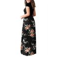 thumbnail image 2 of Robes Longues Maxi Décontractées pour Femmes à Manches Courtes, Amples, Unies, avec Poches, 2 of 2