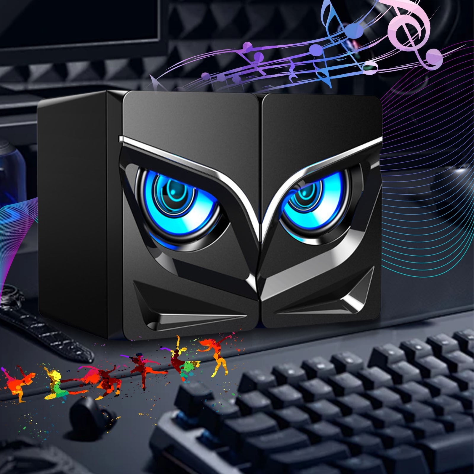 RGB LED Gaming Speakers 2.0, USB Powered Computer Speakers