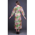 thumbnail image 4 of Bimba Light Pink Salmon Floral Flamingo,Leaves & Water Lily Womens Robe Dressing Gown Long Bride Getting Ready Shirt Printed Bath Robe Girls S, 4 of 5