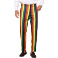 thumbnail image 1 of INSPIRE CHIC Pantalon Habillé à Rayures pour Homme Pantalon à Rayures à Couleurs Contrastées 34 Bleu Rouge, 1 of 5