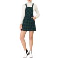 thumbnail image 1 of INSPIRE CHIC Women's Plaid Print Adjustable Strap Casual Suspender Dress XL Green Black, 1 of 6