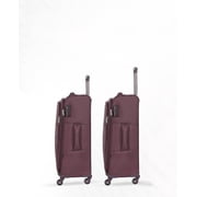 Emblem Punnch 24''/28'' Set of 2 Softside Spinner Luggage , 1200D Lightweight with 360 Degree Wheels, and Expandable Trolley Bag-Cabin Wine