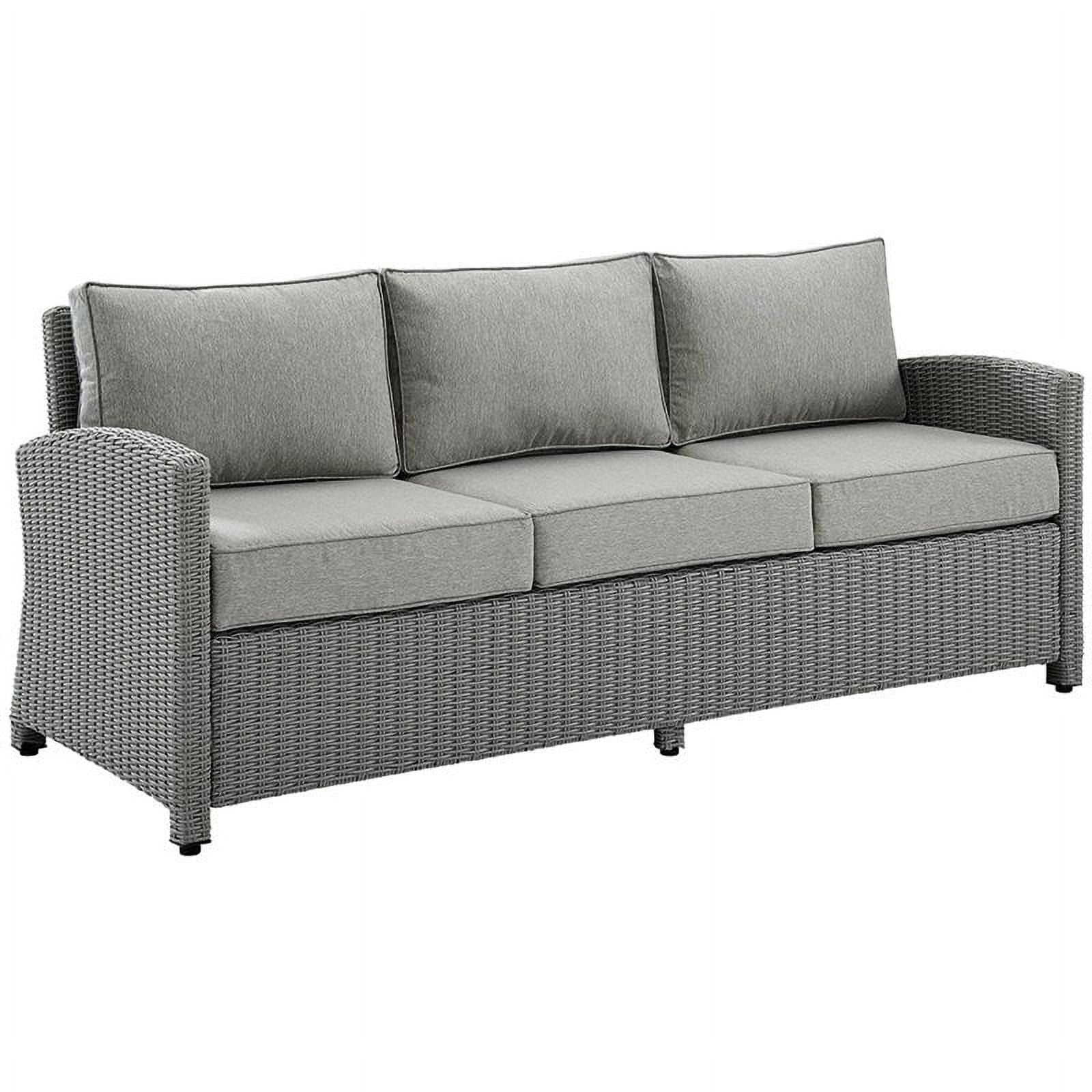 Crosley Bradenton Wicker Patio Sofa in Gray
