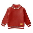 thumbnail image 1 of RXIRUCGD Chandail Décontracté à Manches Longues Chaud à Col Rond pour Fille et Garçon ( Rouge, Taille : 4 Ans ), 1 of 6