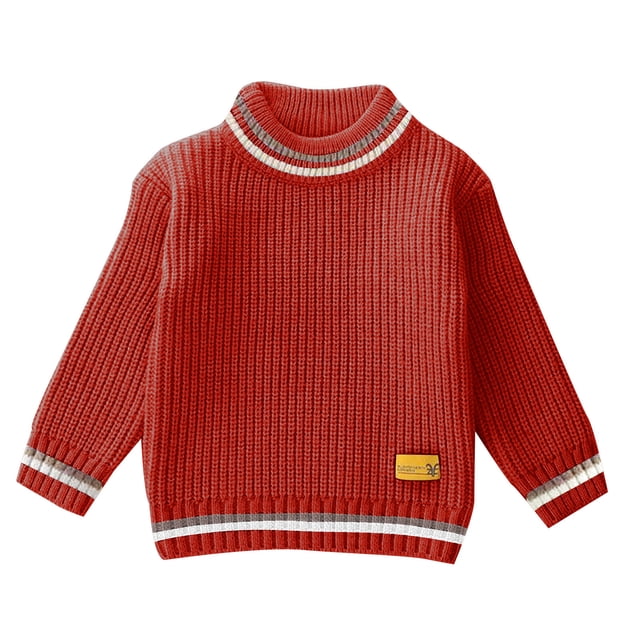 RXIRUCGD Chandail Décontracté à Manches Longues Chaud à Col Rond pour Fille et Garçon ( Rouge, Taille : 4 Ans )