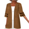 thumbnail image 1 of PENGXIANG Cardigan Ouvert pour Femmes Manches Courtes Léger Habillé Veste Décontractée d'Automne, 1 of 5