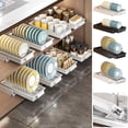 thumbnail image 1 of Dry Dish Rack Dishwashing Rack Kitchen Plate Rack Drain Tray for Dish Rack Compact Dish Rack Draining Dish Rack, 15.2x6.1 in, 1 of 7