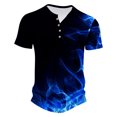 thumbnail image 1 of Shirts for Men Mens Printing Button Casual Short Sleeve Round-Neck Blouses Shirts, 1 of 1