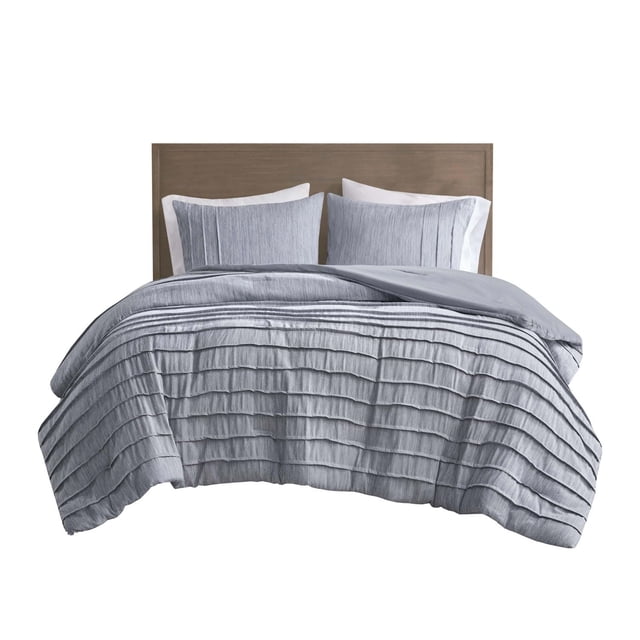 Beautyrest Maddox 3 Piece Striped Seersucker Oversized Comforter Set