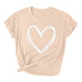 thumbnail image 2 of Styesk T-Shirts pour Femmes Confortables Doux Col Rond T-Shirts Chandail Mode Léger Manches Courtes T-shirt Saint-Valentin Graphique Décontracté Grande Taille Hauts Imprimé Cœur Hauts de Sortie, 2 of 3