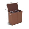 thumbnail image 2 of Gymax Double Laundry Hamper Storage Collapsible Basket Organizer Lid Mesh Bags Brown, 2 of 10