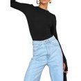 thumbnail image 3 of Fortune Women Casual Slim Fit Basic Crop Tops Solid Color Long Sleeve Pullover Tight Tee Shirts, 3 of 5