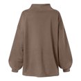 thumbnail image 5 of Timegard Hauts Grande Taille pour Femmes Col Haut Épaules Tombantes Manches Longues Confortables Chandail-Over Mode Automne, 5 of 5