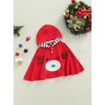 thumbnail image 4 of Faithtur Children's Cloak Neckline Button Christmas Cartoon Elk Hooded Cloak, 4 of 9