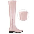 thumbnail image 4 of Unique Bargains Bottes Cuissardes à Talons Blocs à Bout Rond pour Femmes, 4 of 7