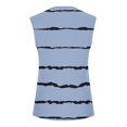 thumbnail image 4 of Timegard Tank Tops for Women Notched V-Neck Button Ruched Striped Sleeveless Tshirts Casual Tunic Top, 4 of 5