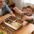 thumbnail image 4 of Boîte à Bento Compartimentée en Acier Inoxydable - Récipient Alimentaire Hermétique, Préparation des Repas Sécurisée et sans Fuite,, Blanc, JKODE, 4 of 8